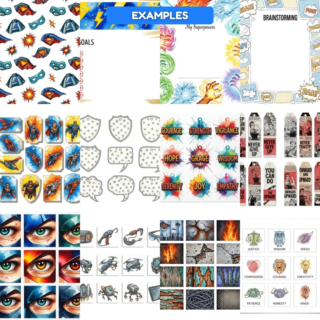 superheroes junk journal kit (5)