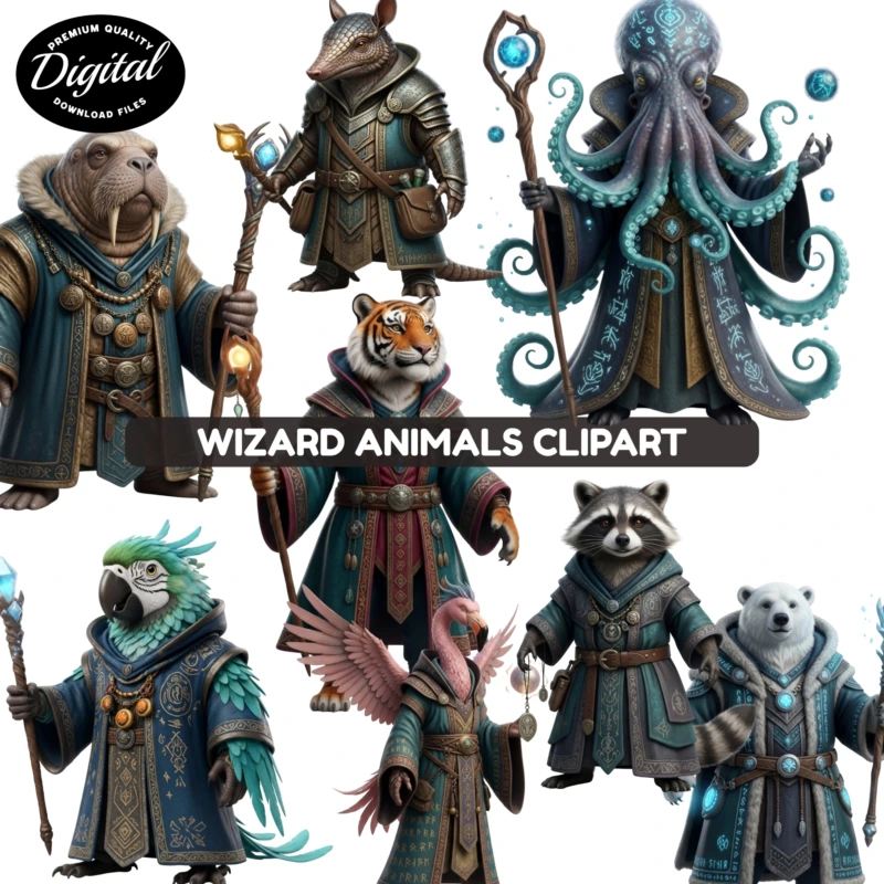 wizard animals clipart (2)