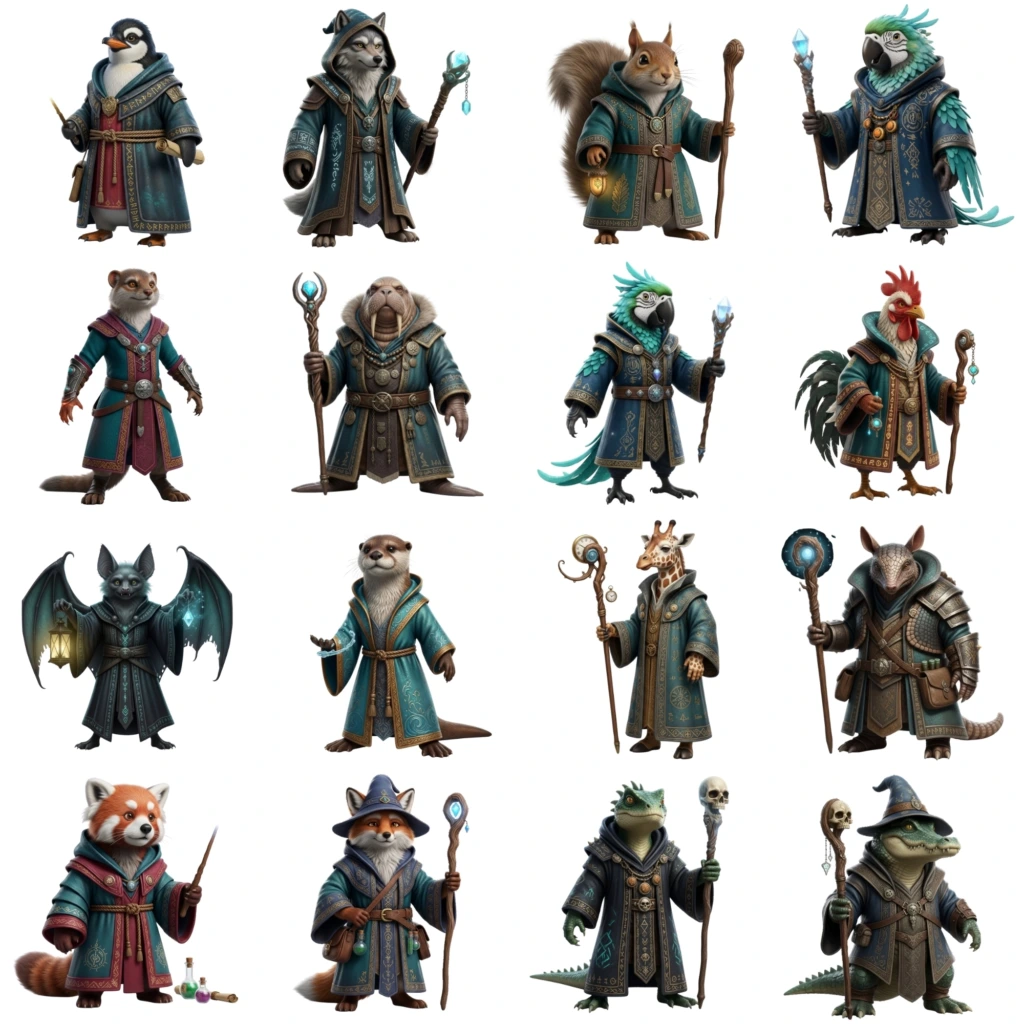 wizard animals clipart (6)