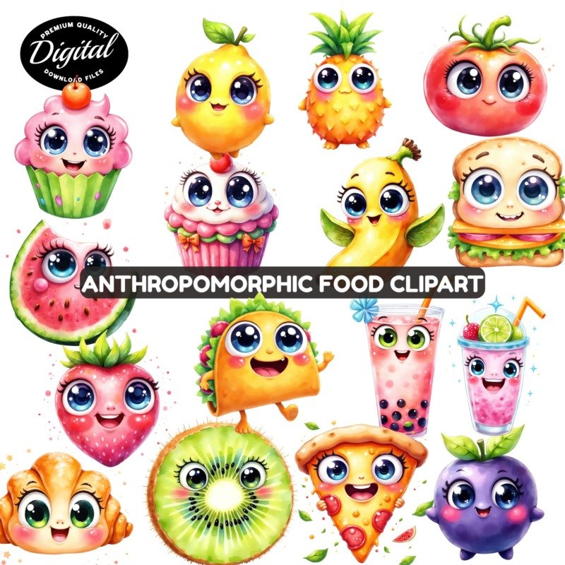 Anthropomorphic Food Clipart promos