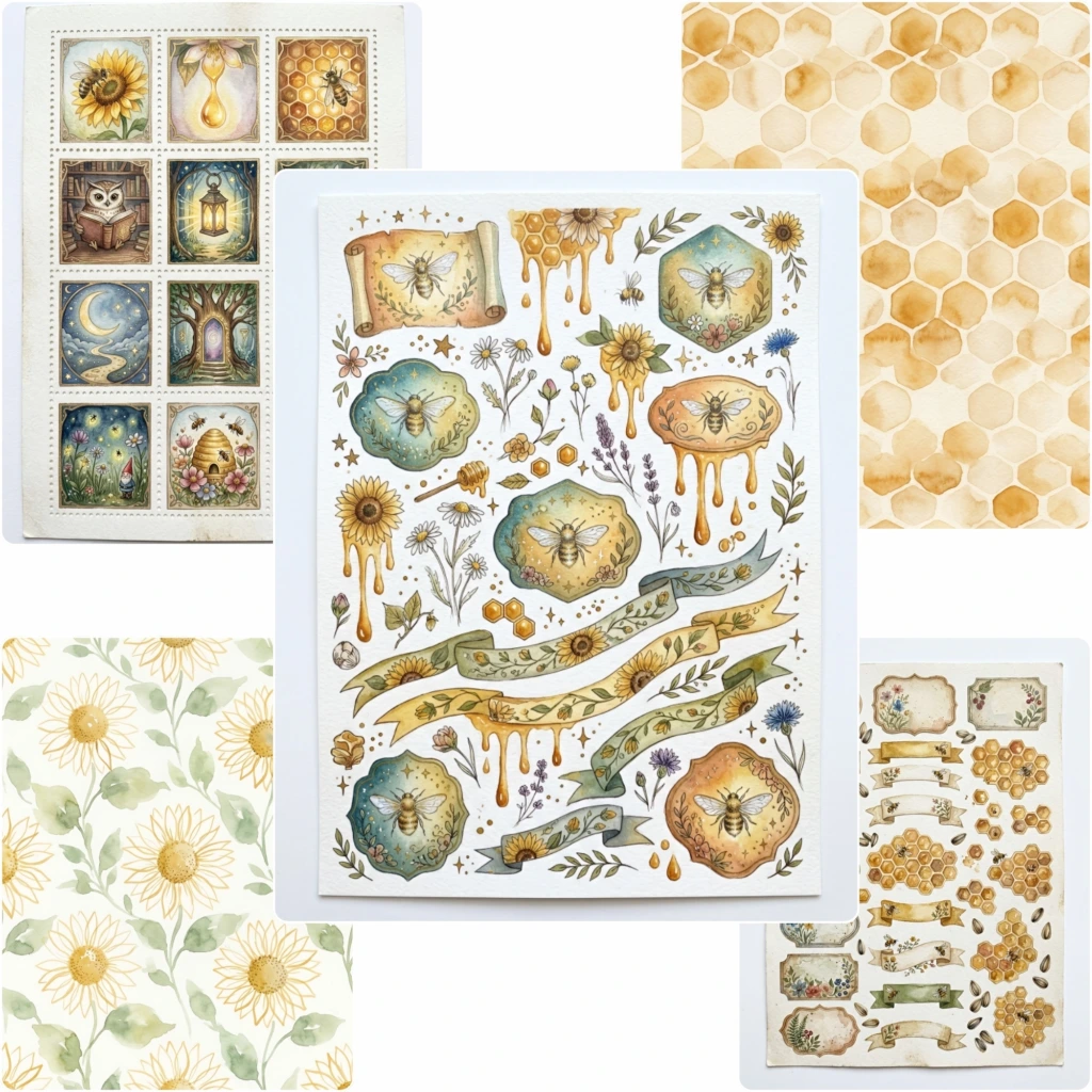 bees nad sunflowers junk journal (11)