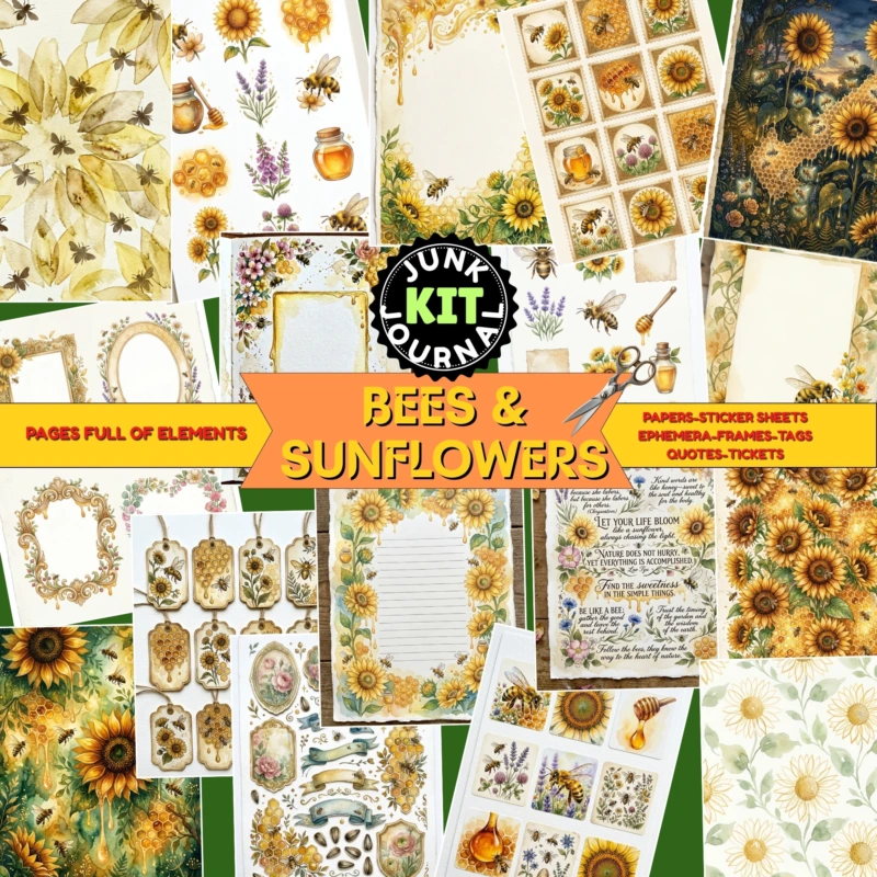 bees nad sunflowers junk journal (2)