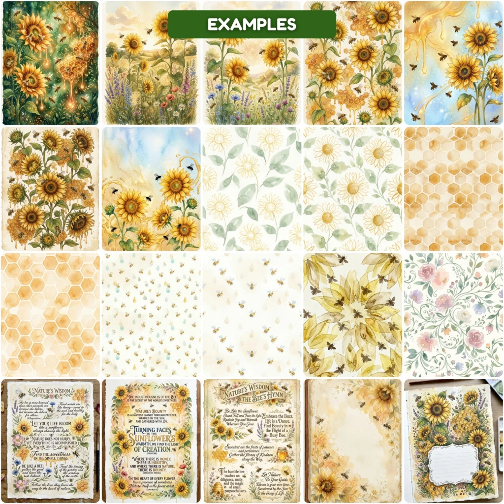 bees nad sunflowers junk journal (4)