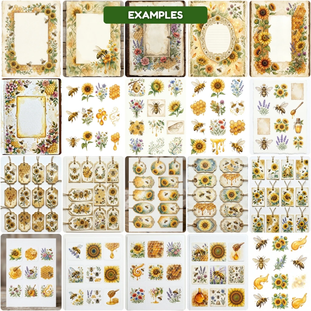 bees nad sunflowers junk journal (6)