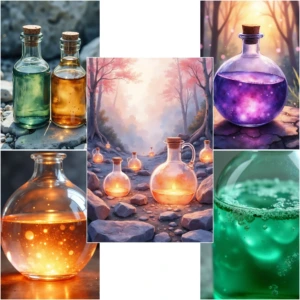 magic potion bottles (8)