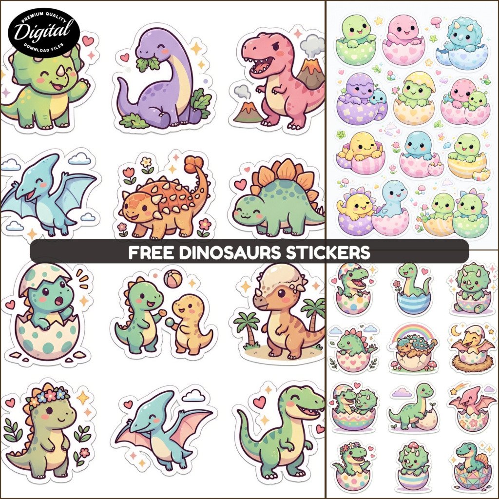 Free Dinosaurs STickers Promos