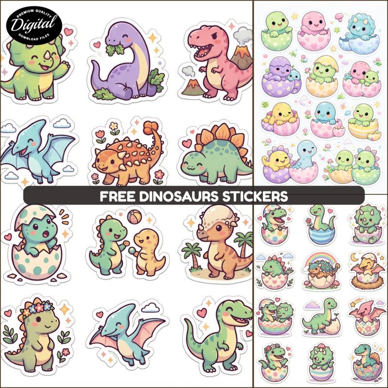 Free Dinosaurs STickers Promos