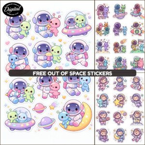 Free Out of Space Stickers