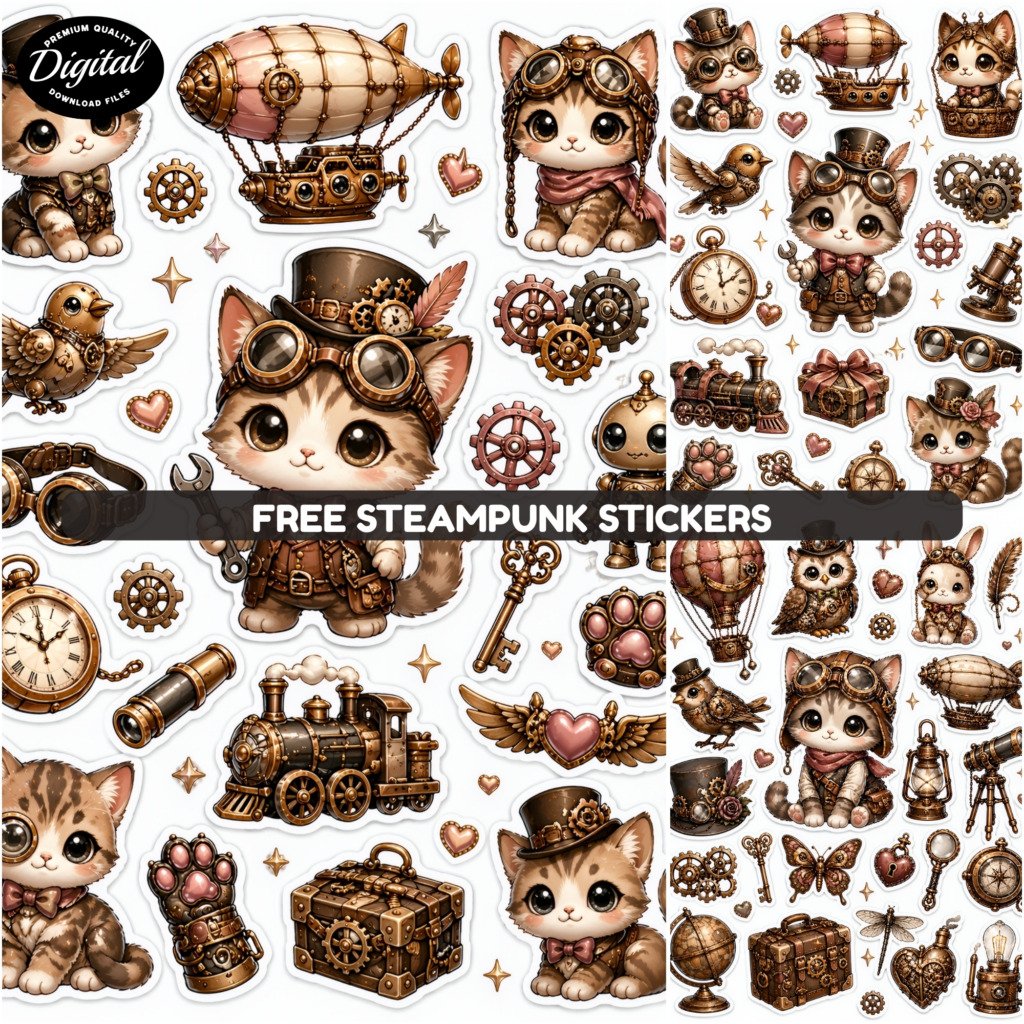 Free Steampunk Stickers Promo