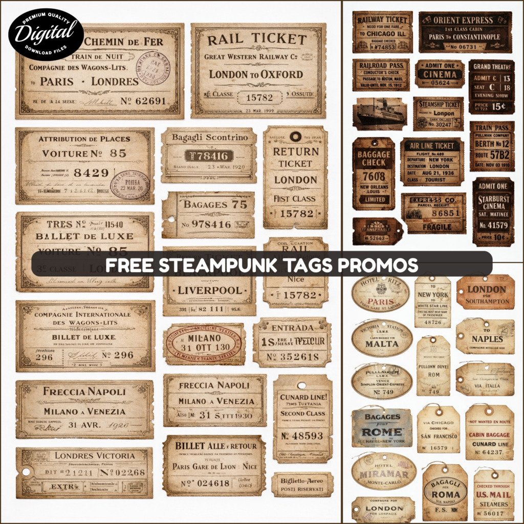 Free Steampunk Tags Promos