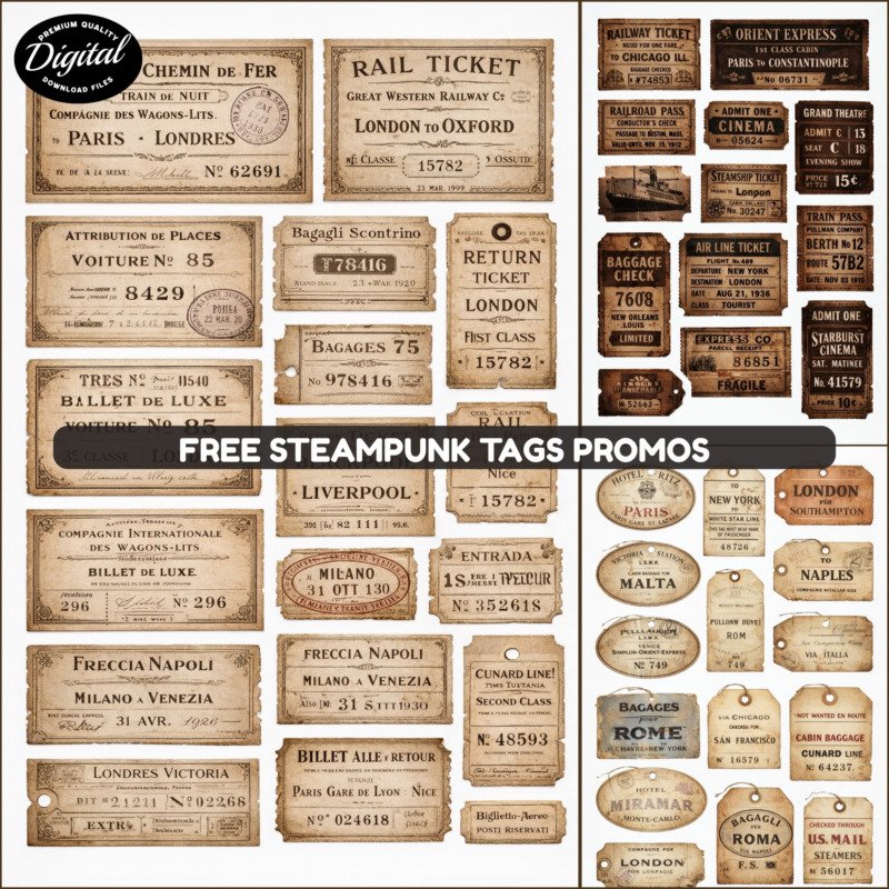 Free Steampunk Tags Promos