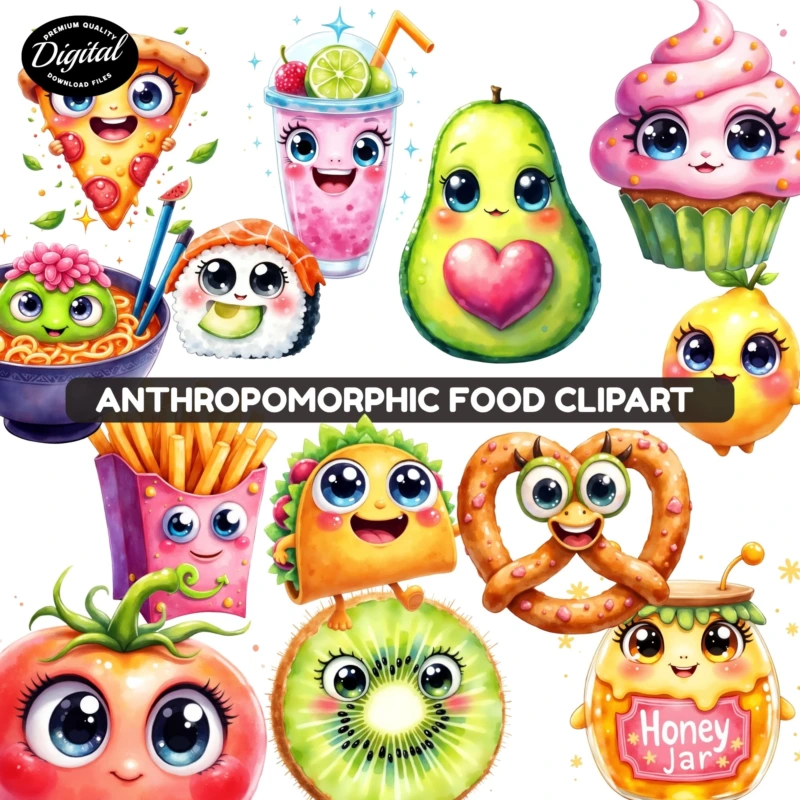 anthropomorphic food clipart (2)