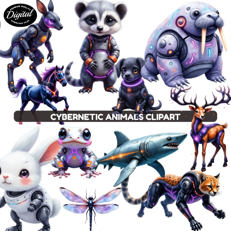 cybernetic animals clipart (2)