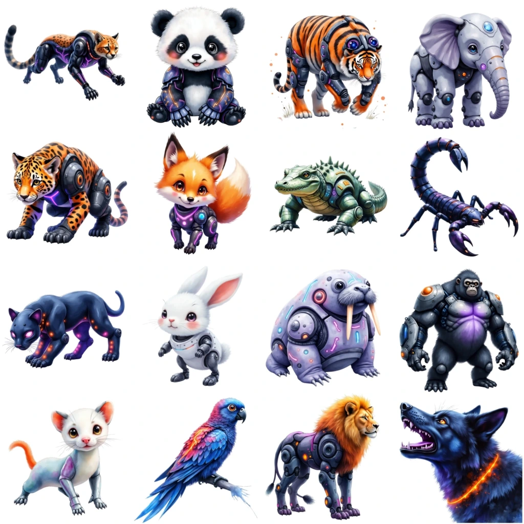 cybernetic animals clipart (3)