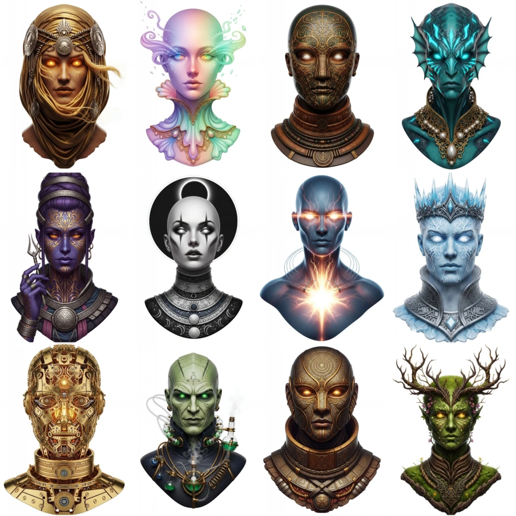 divine bust clipart (4)