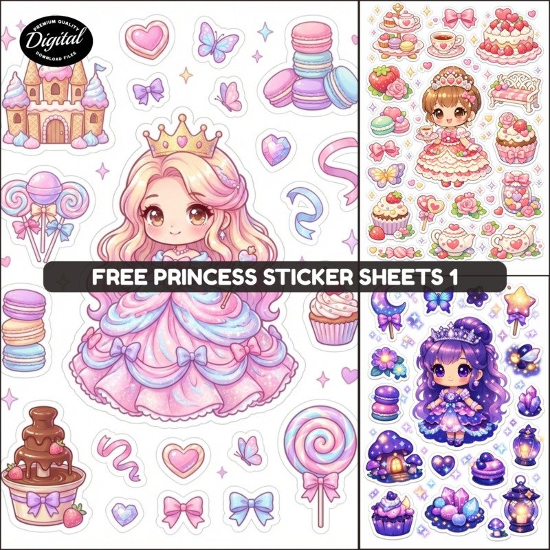 free princess stickers (1)