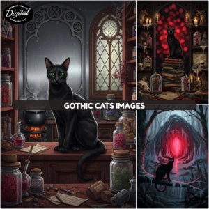 gothic cats images (2)