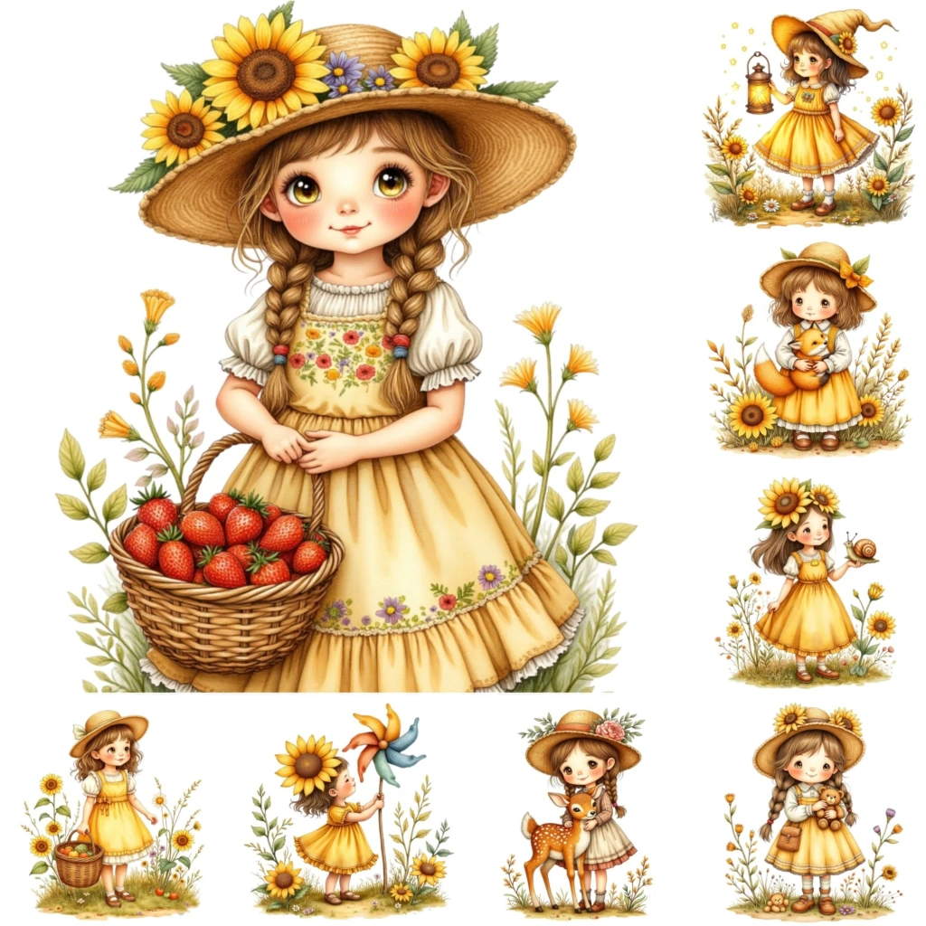 sunflower girls clipart (10)