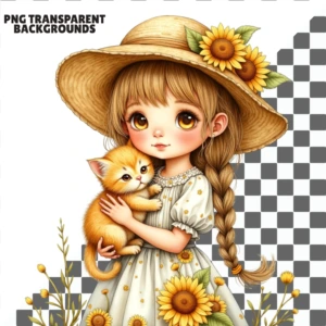 sunflower girls clipart (13)
