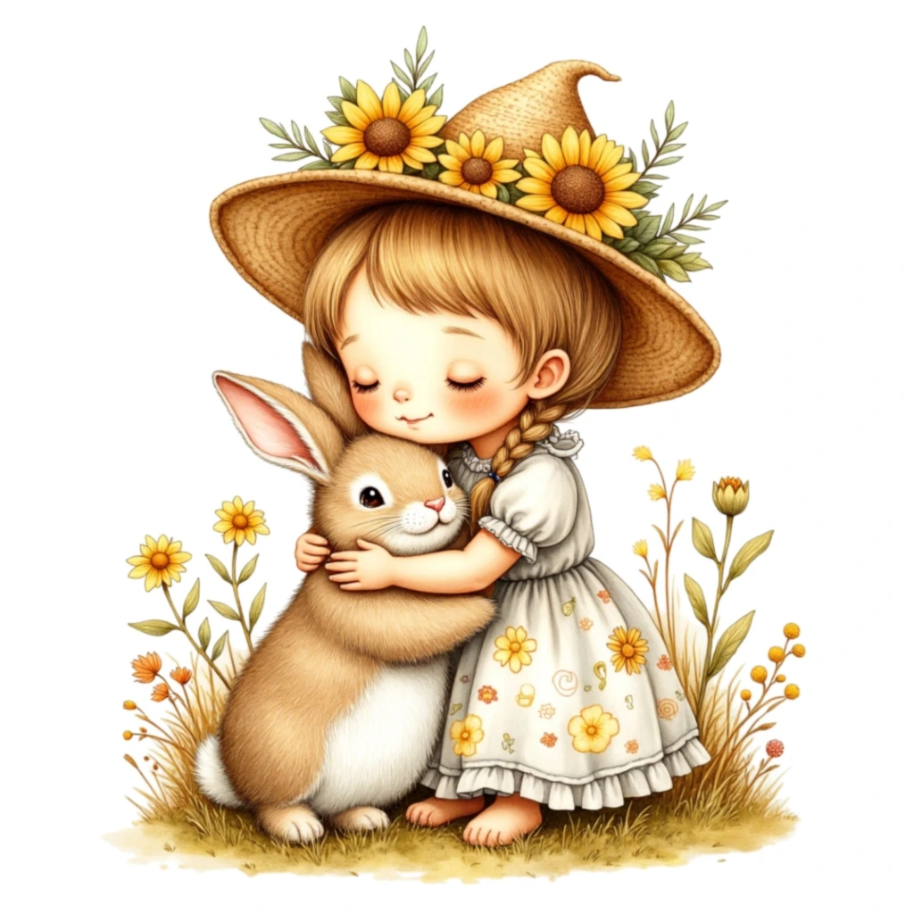 sunflower girls clipart (5)