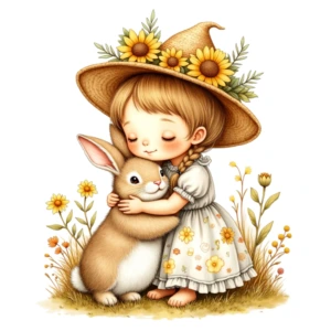 sunflower girls clipart (5)
