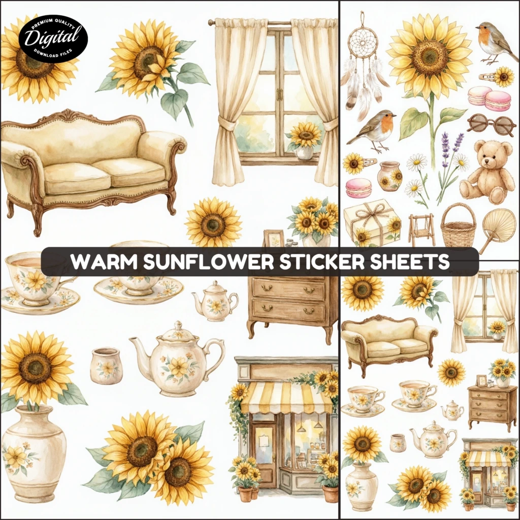 warm sunflower stickers (2)