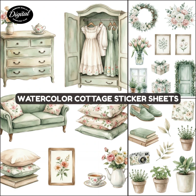 watercolor sticker sheets (2)