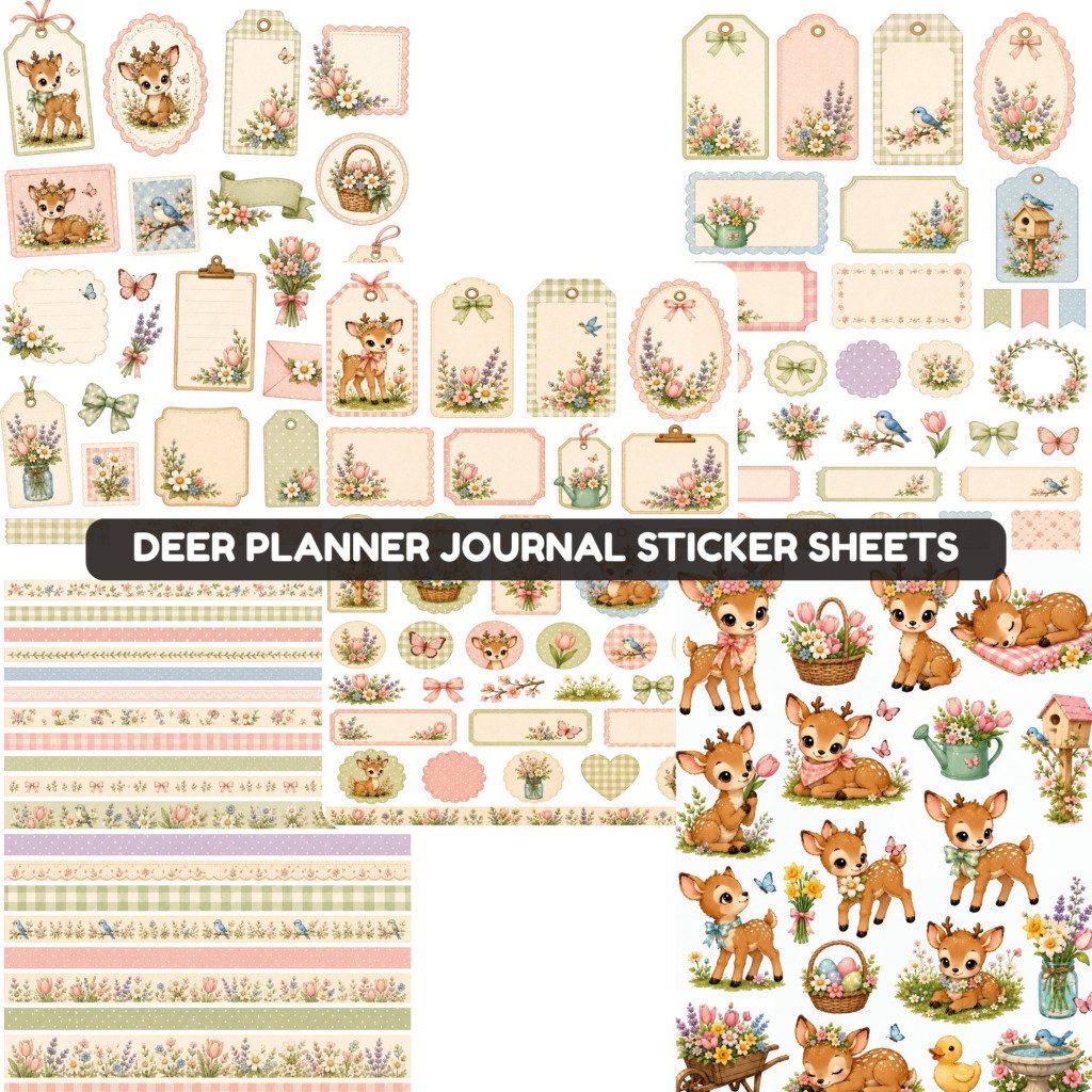 Deer Planner Journal Sticker Sheets Promo (1)