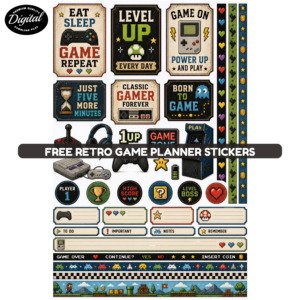 Free Retro Game Planner Stickers