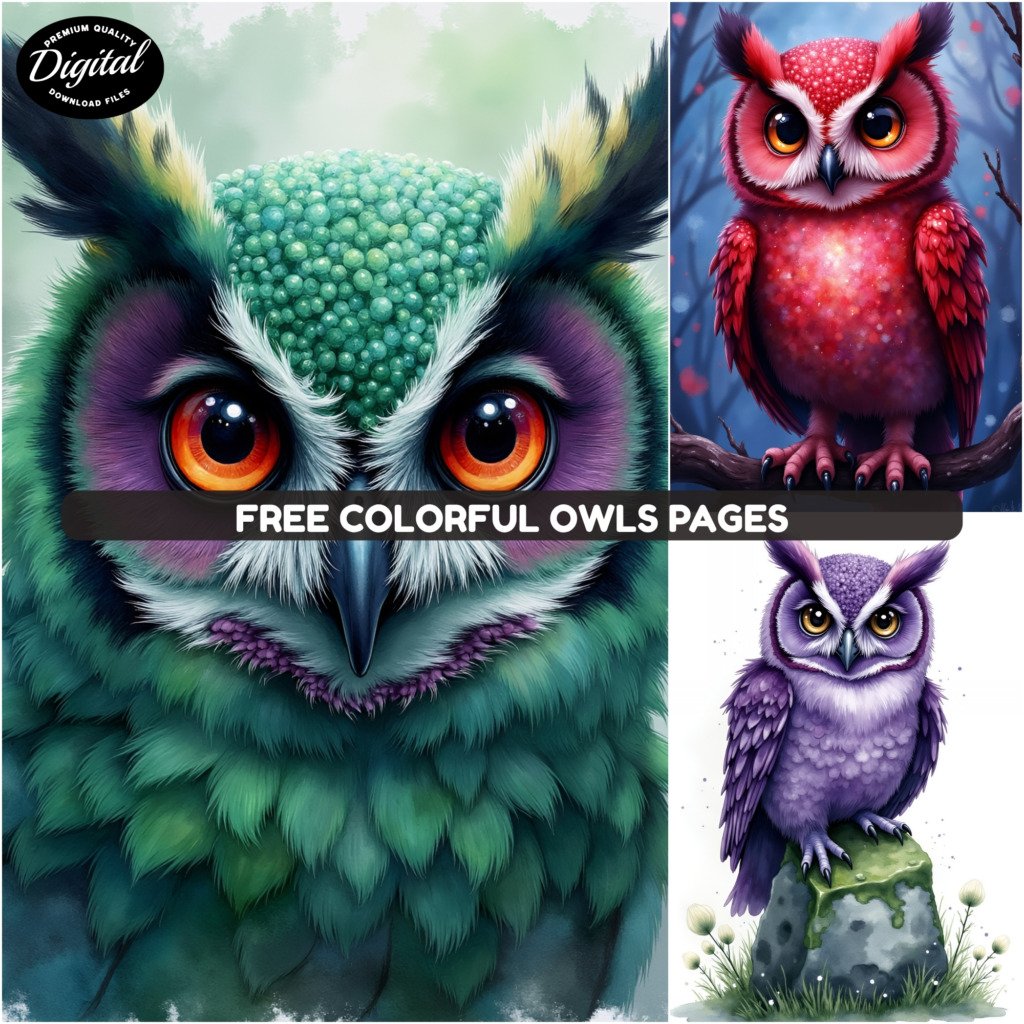 free colorful owls (2)