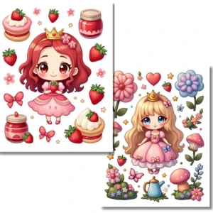 kawaii princes stickers (6)