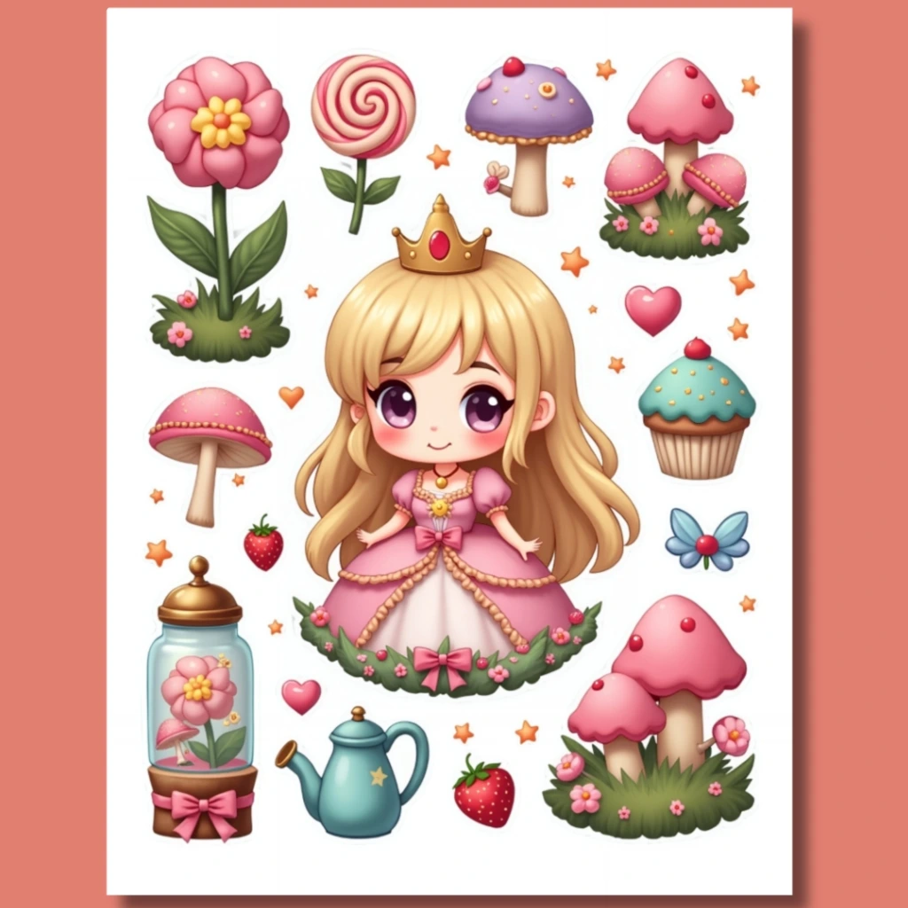 kawaii princes stickers (7)