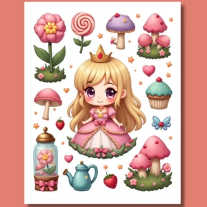 kawaii princes stickers (7)