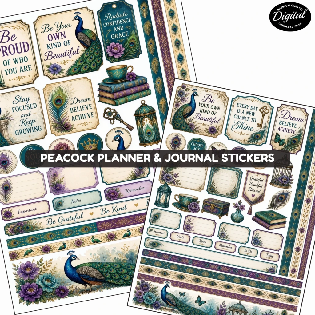 peacock planner stickers (2)