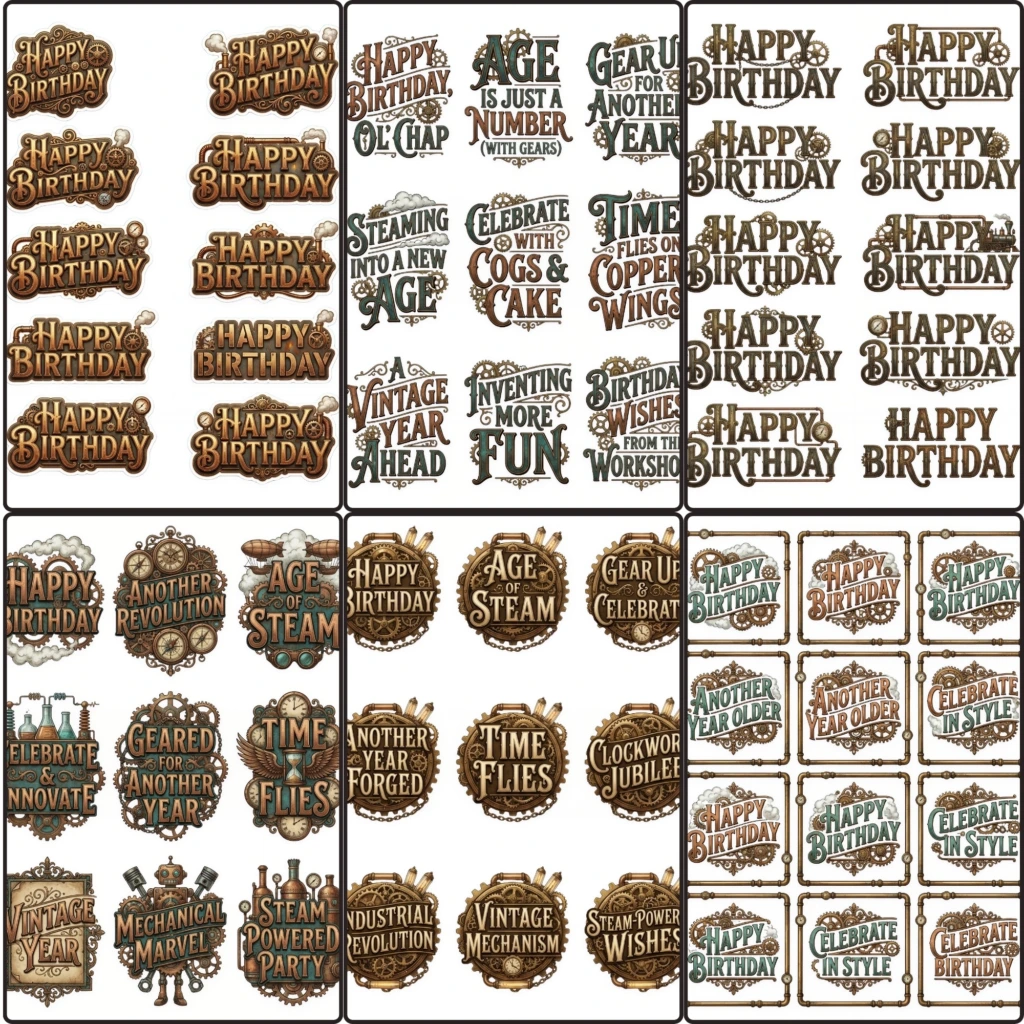 steampunk birthday stickers (3)