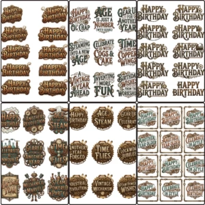 steampunk birthday stickers (3)