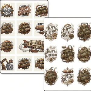 steampunk birthday stickers (5)