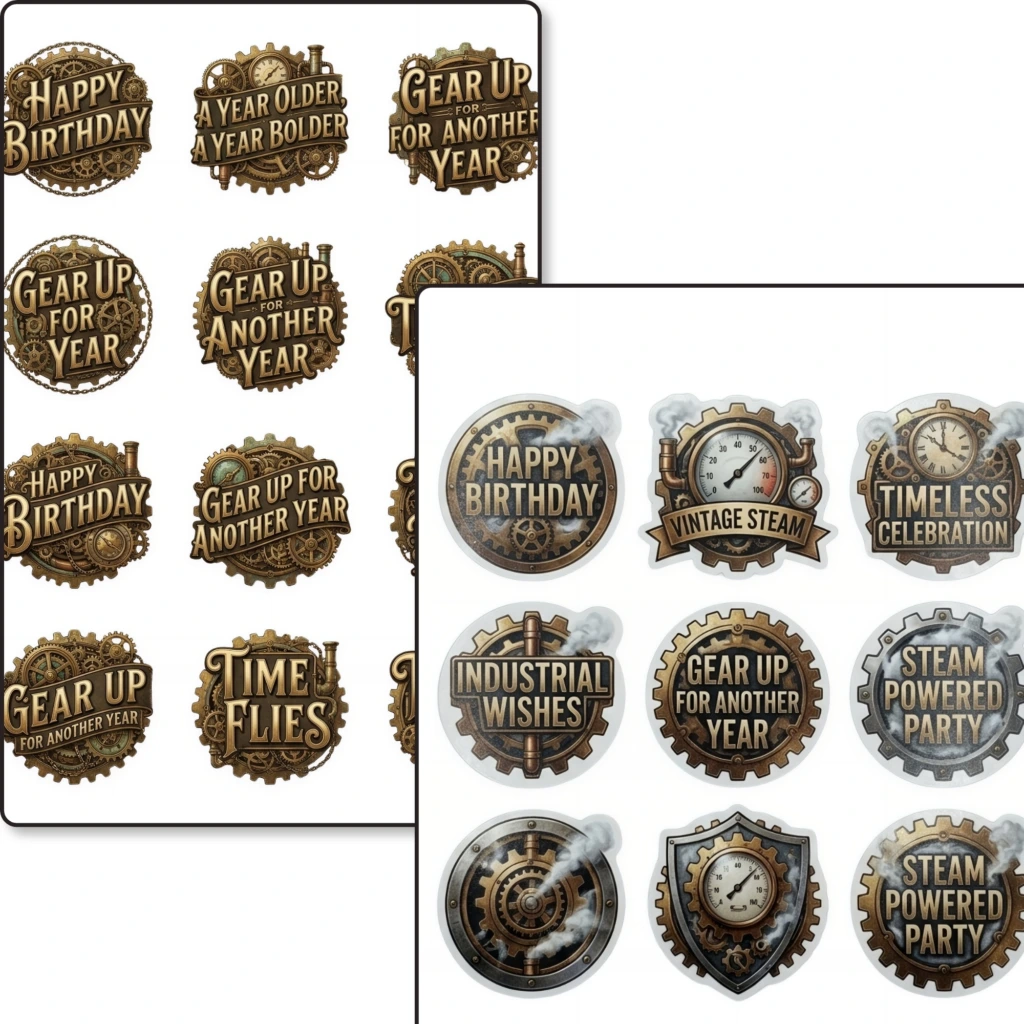 steampunk birthday stickers (6)