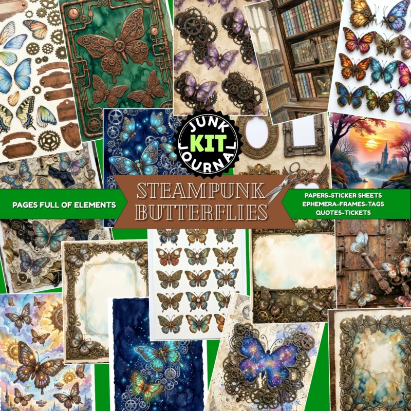 steampunk butterflies journalkit (2)