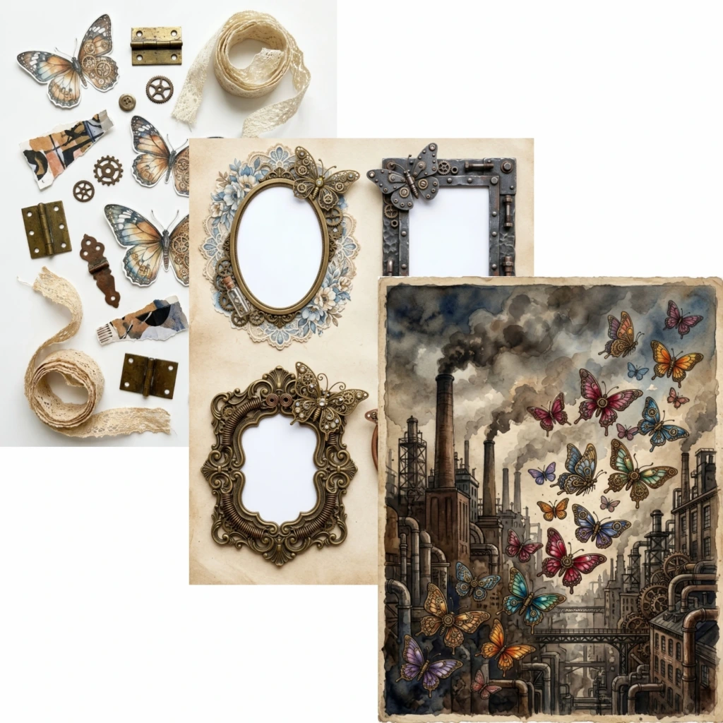 steampunk butterflies journalkit (5)