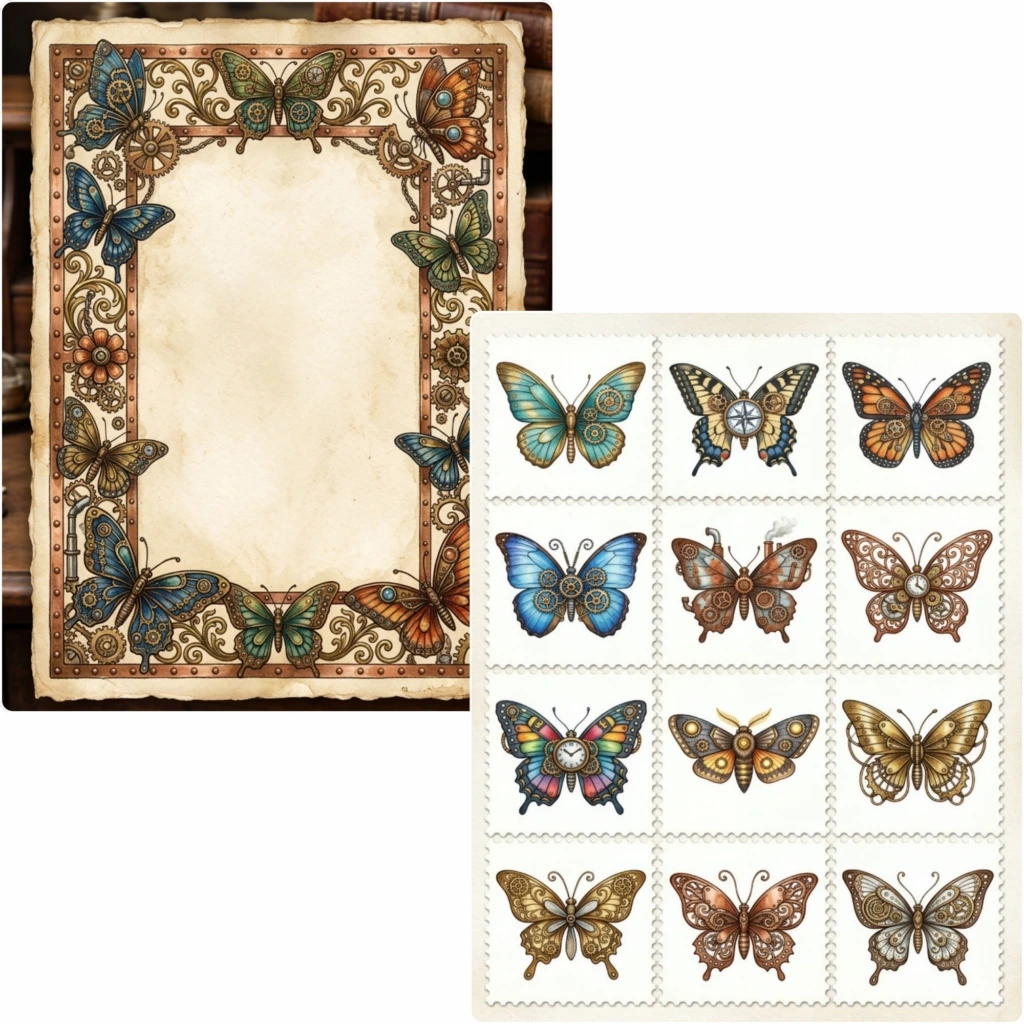 steampunk butterflies journalkit (8)
