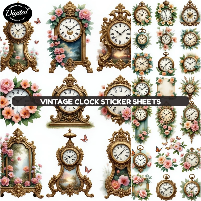 vintage clock stickers (2)