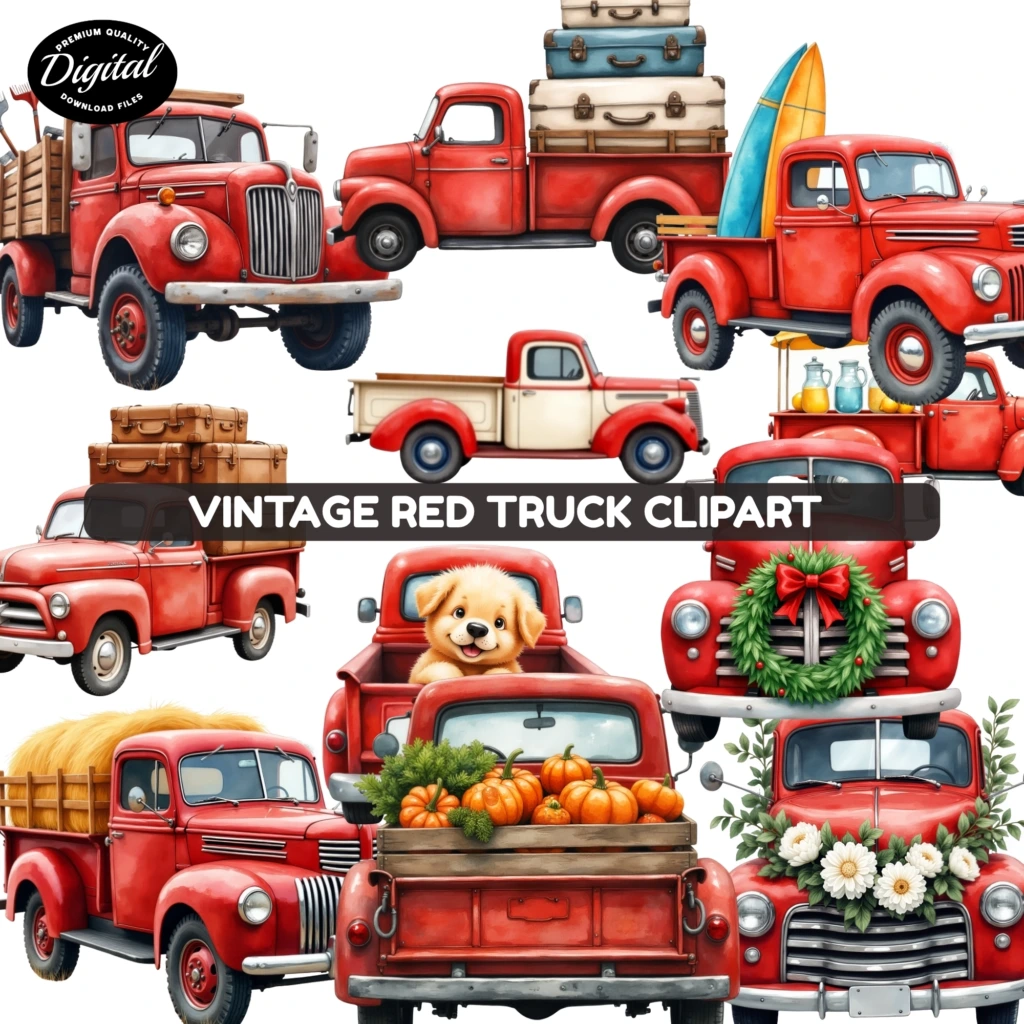 vintage red truck (2)