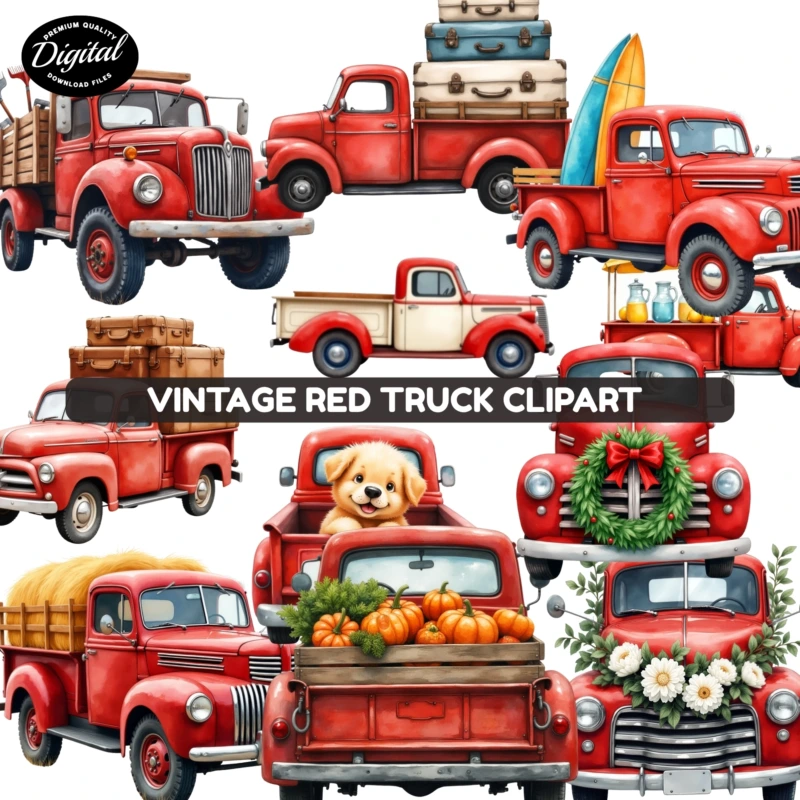 vintage red truck (2)