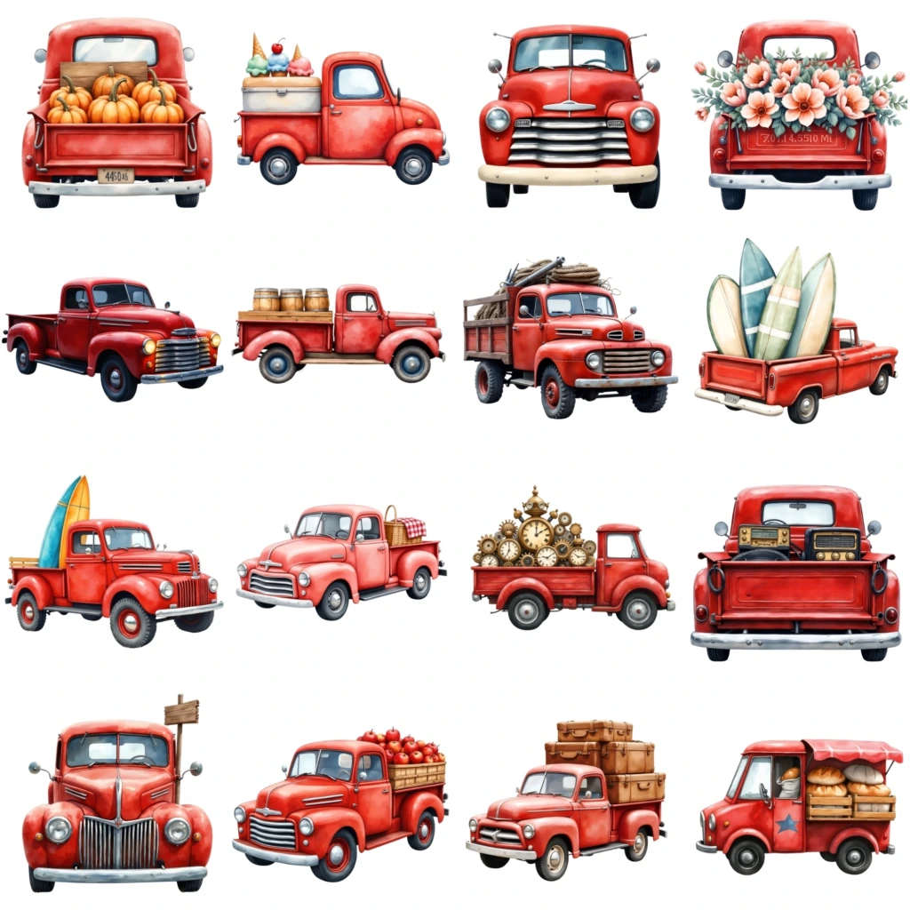 vintage red truck (5)