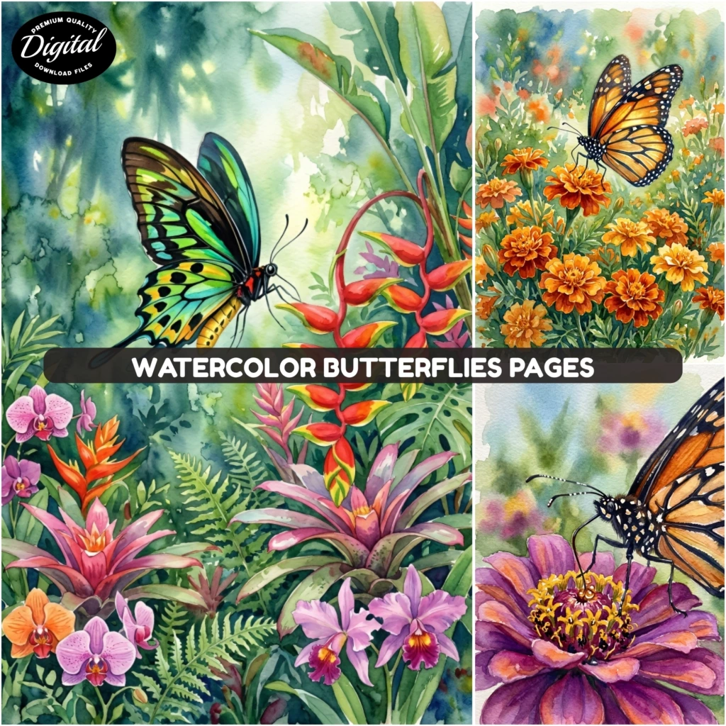 watercolor butterflies (2)