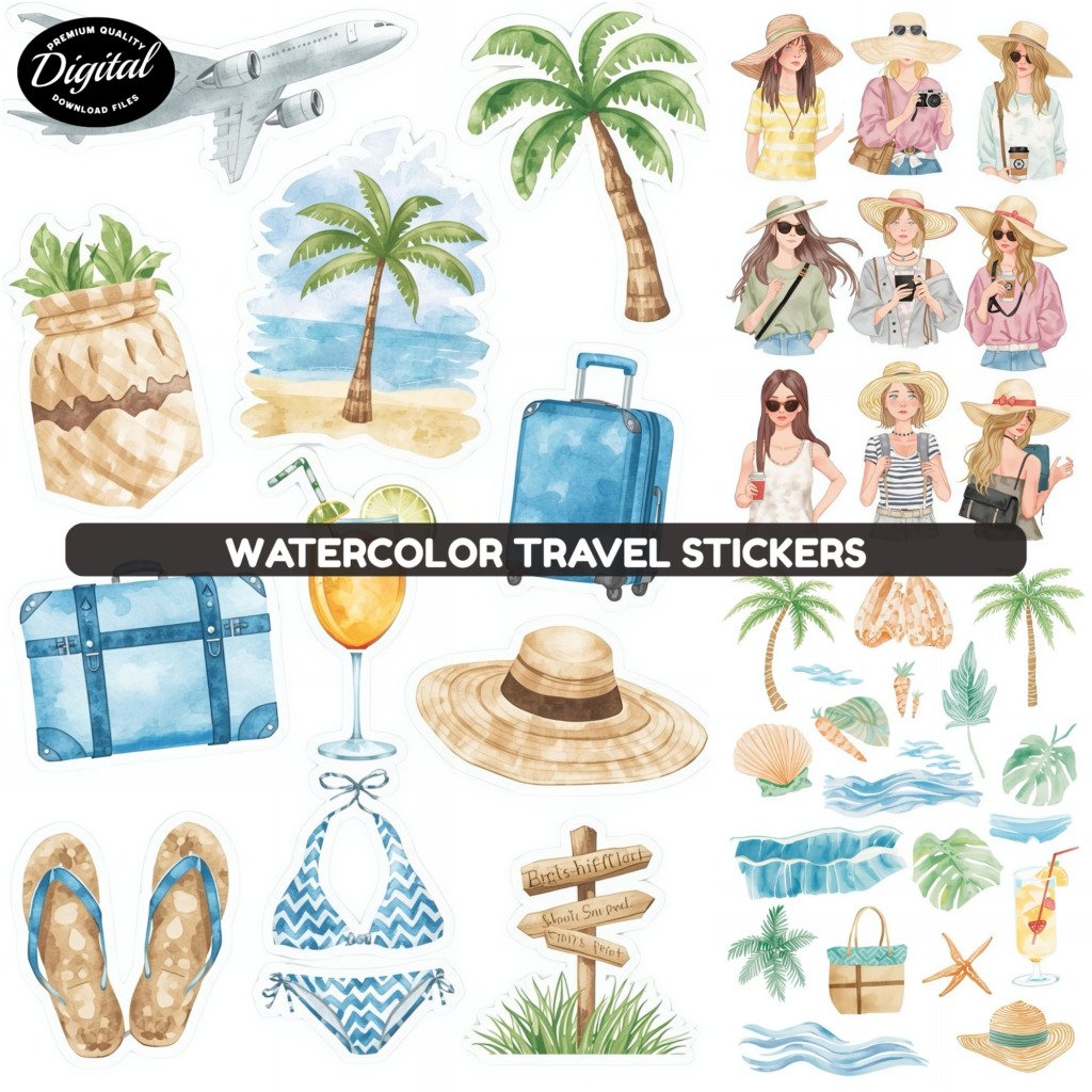 watercolors travel stickers (2)