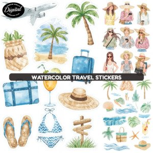 watercolors travel stickers (2)