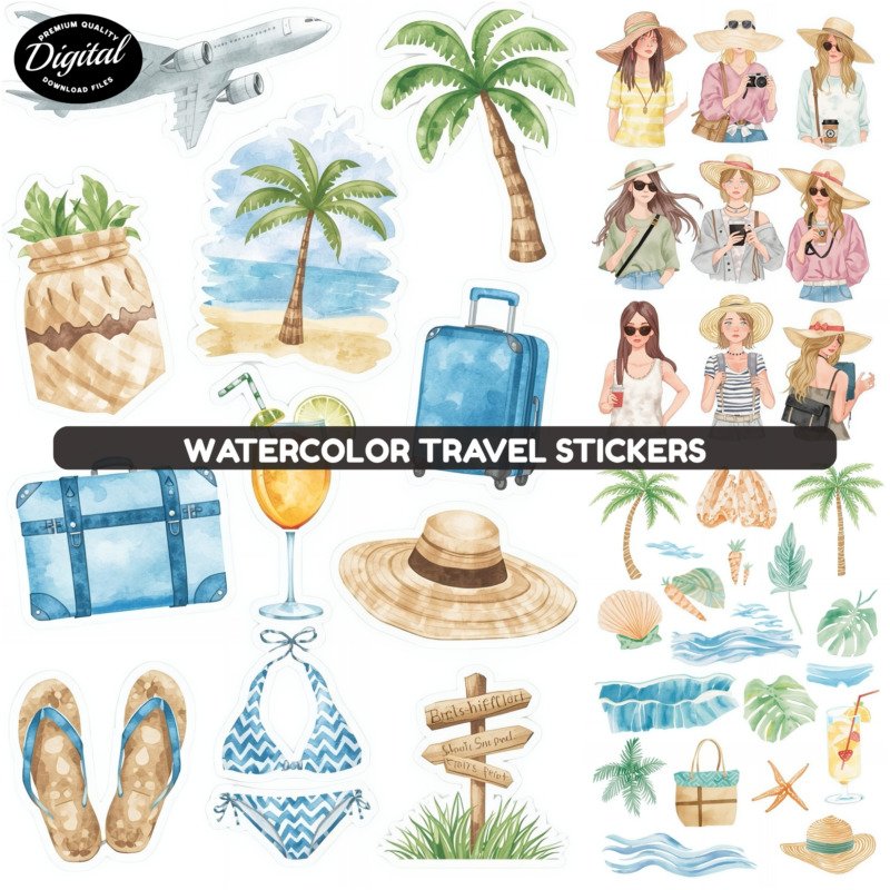 watercolors travel stickers (2)