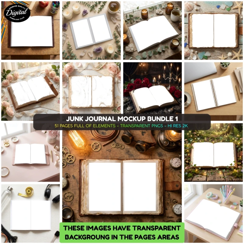 Junk Journal Mockup Bundle 1 Promo